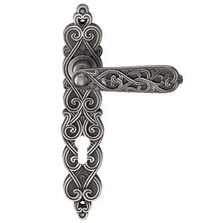 Ручка Archie на длинной планке ARABESCO BL. SILVER (CL) под евроцилиндр — купить в Miss Doors