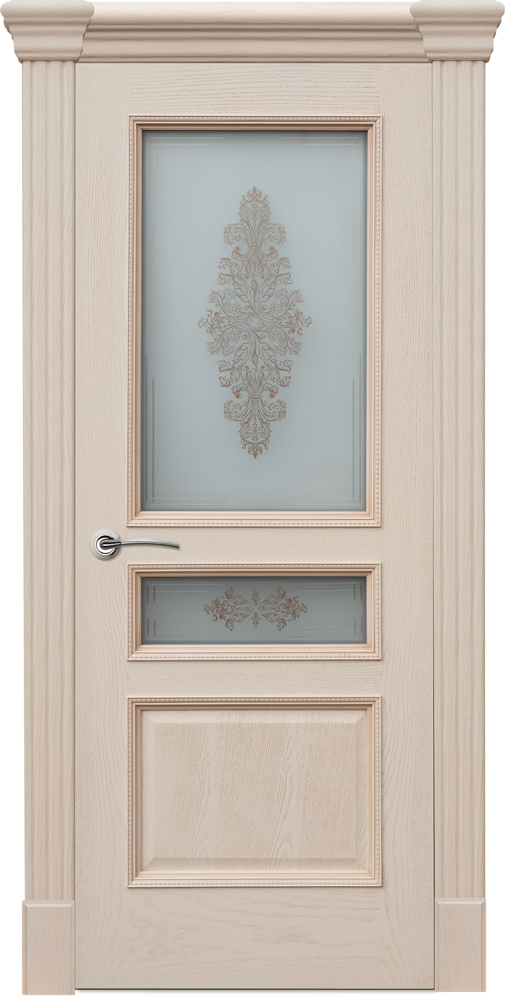 Альба | Шпон | Ясень карамельный с патиной | Остекленная — купить в Miss Doors