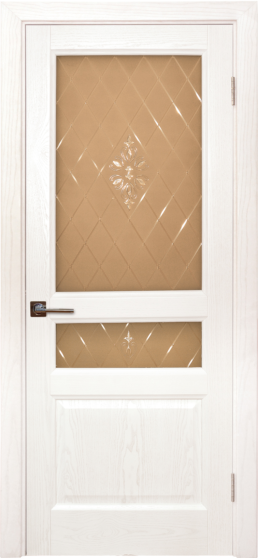 Готика | Шпон | Белый ясень  | Остекленная — купить в Miss Doors